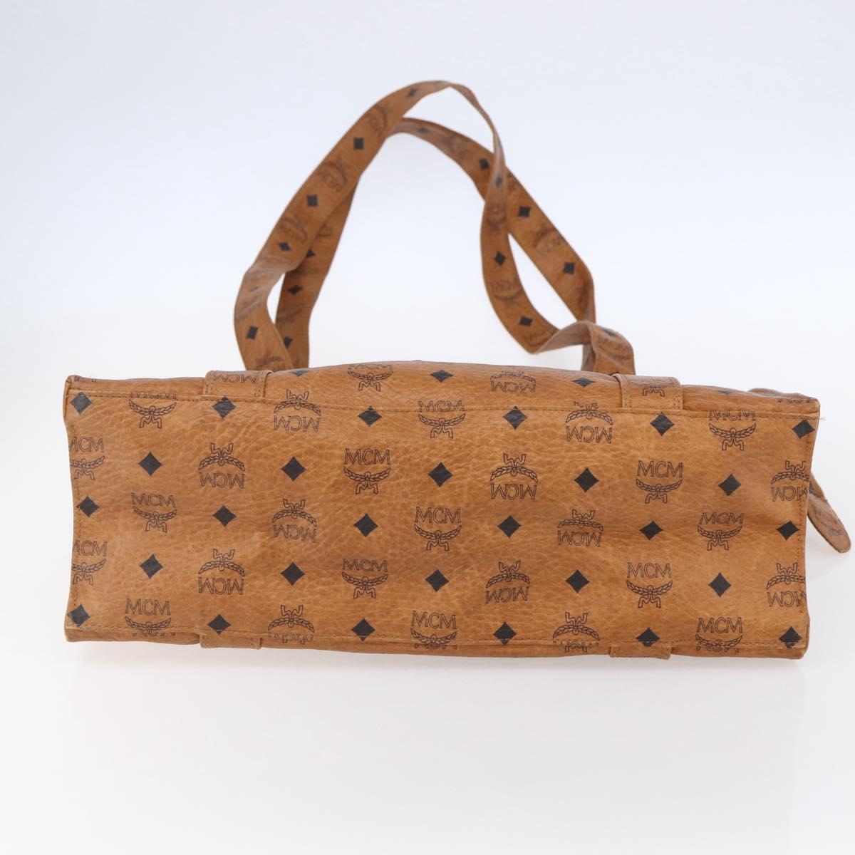 MCM Logogram Vicetos Shoulder Bag PVC Leather Brown Gold Auth gh1241
