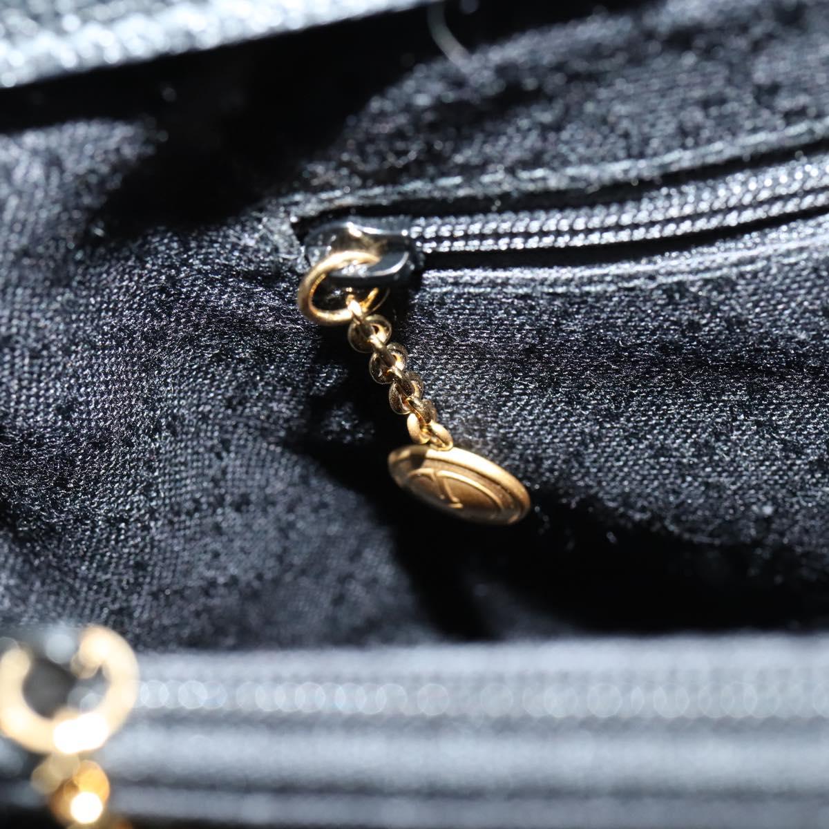 GUCCI Bamboo Hand Bag Suede 2way Black Gold 002 123 0322 Auth gh1242