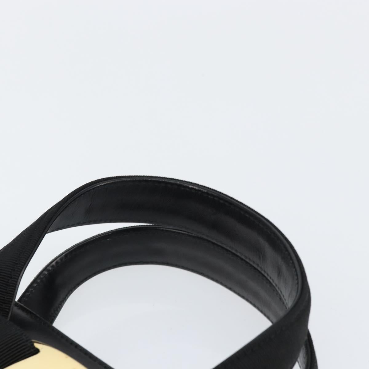 Salvatore Ferragamo Vala Hand Bag Leather Black Gold Auth gh1245