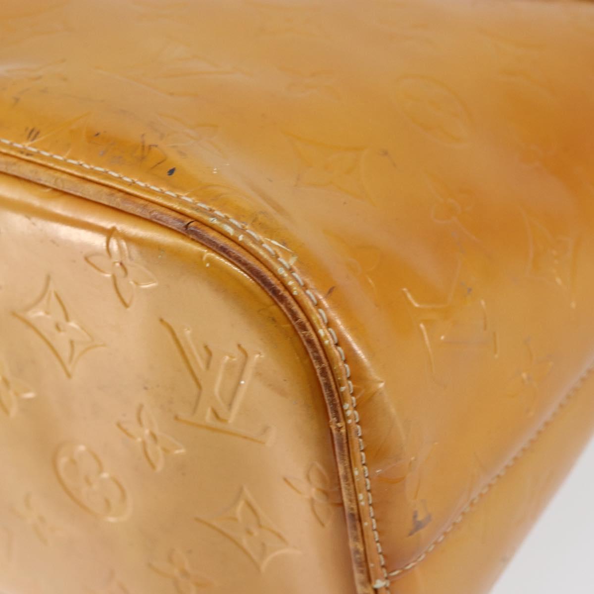 LOUIS VUITTON Monogram Vernis Houston Hand Bag Beige M91004 LV Auth gh1246