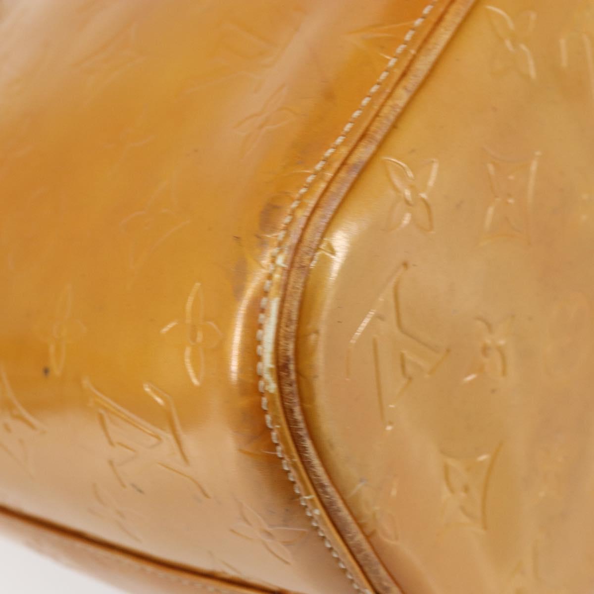 LOUIS VUITTON Monogram Vernis Houston Hand Bag Beige M91004 LV Auth gh1246