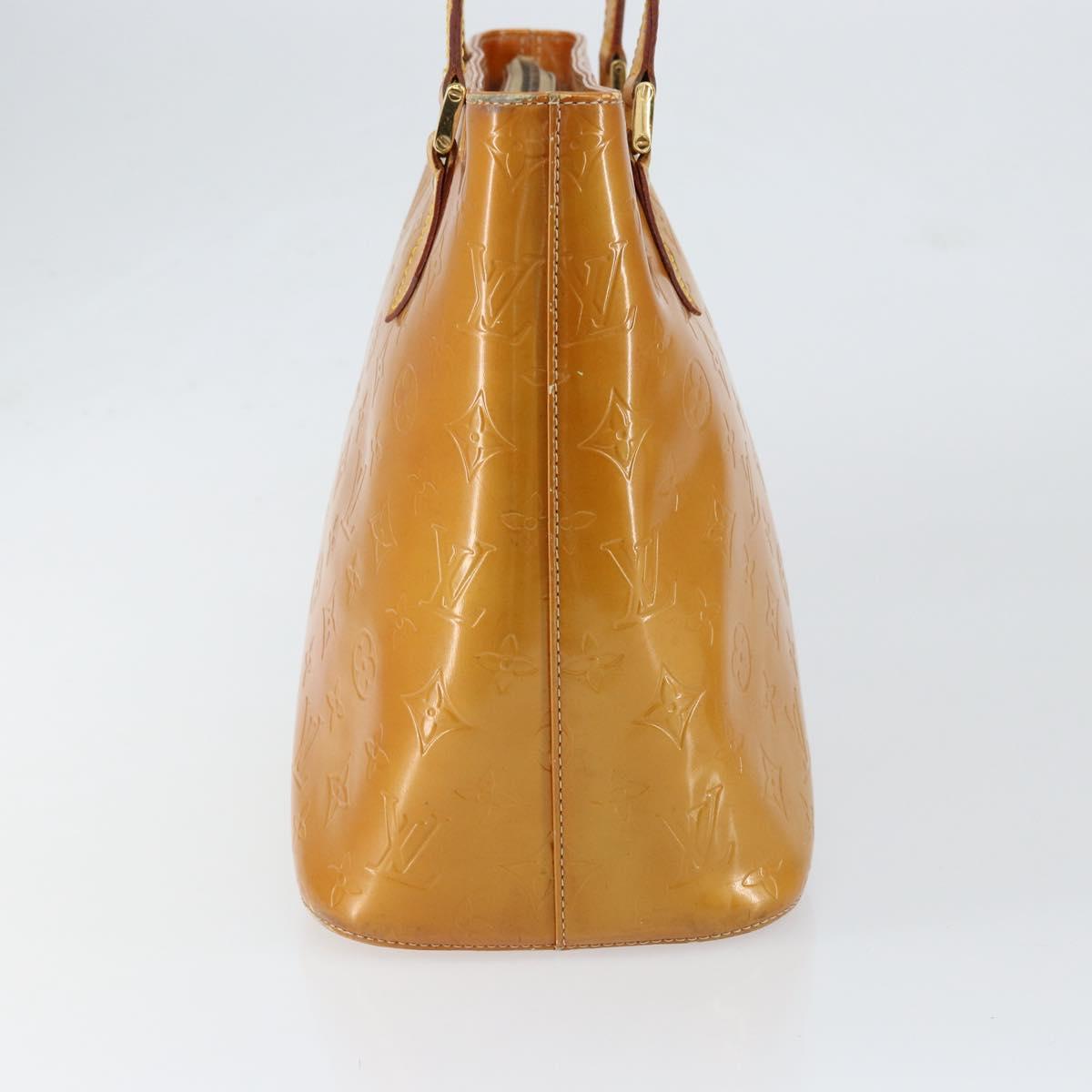 LOUIS VUITTON Monogram Vernis Houston Hand Bag Beige M91004 LV Auth gh1246