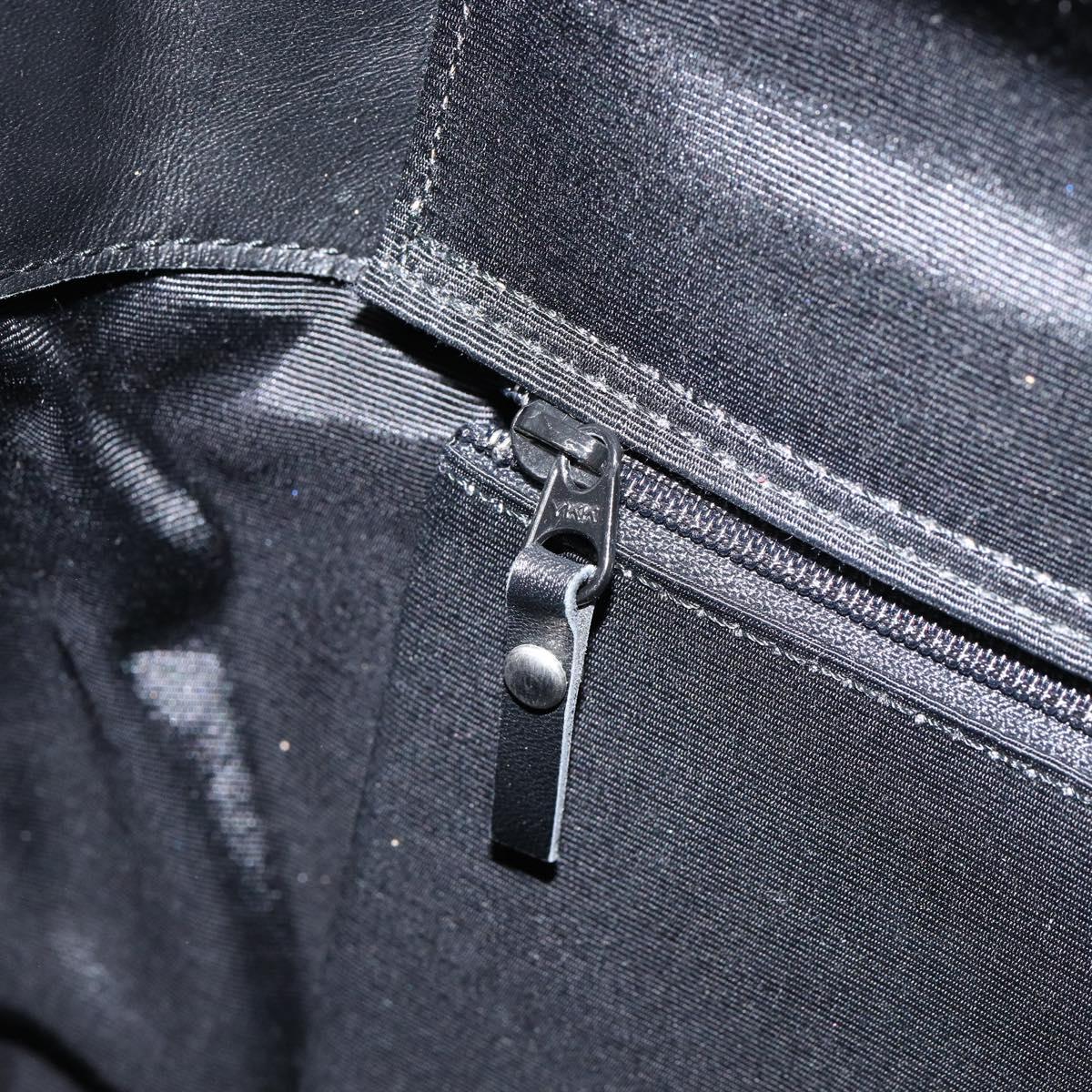 BURBERRY Shoulder Bag Leather Black Silver Auth gh1248