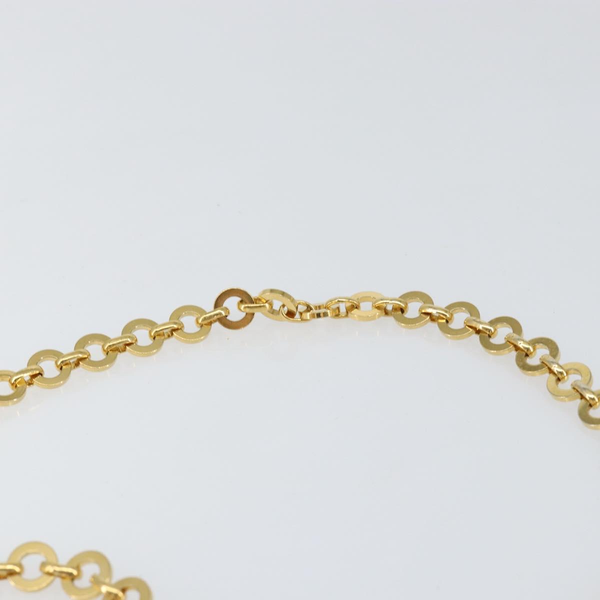 Salvatore Ferragamo Vala Chain Embossed Bag Leather Brown Gold Auth gh1250