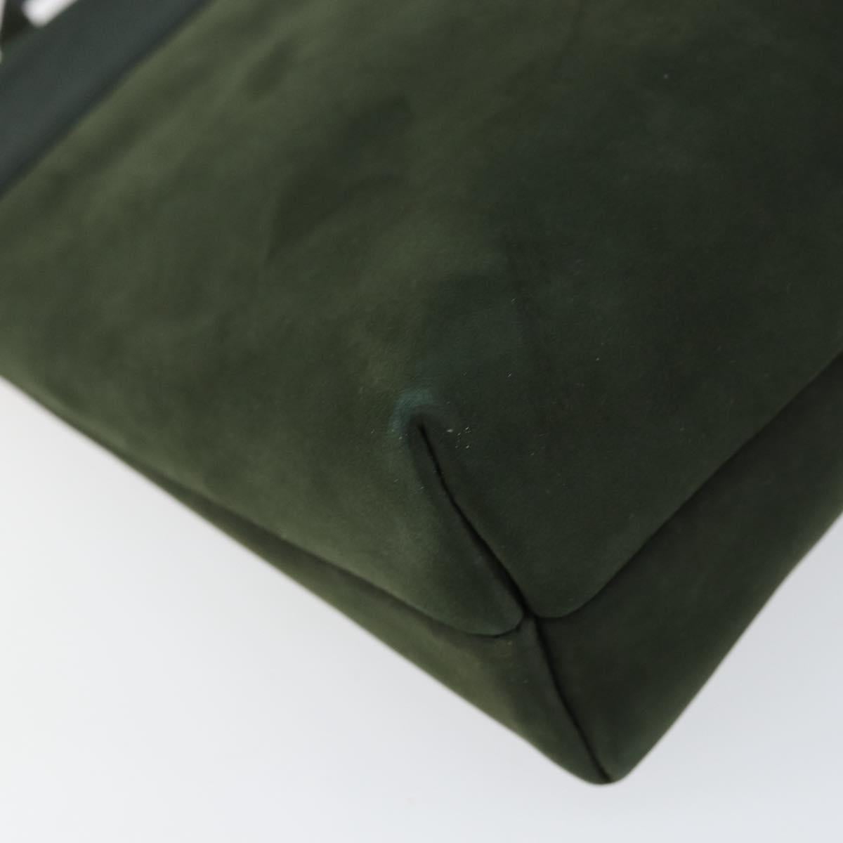 Salvatore Ferragamo Vala Shoulder Bag Suede Khaki Gold Auth gh1252