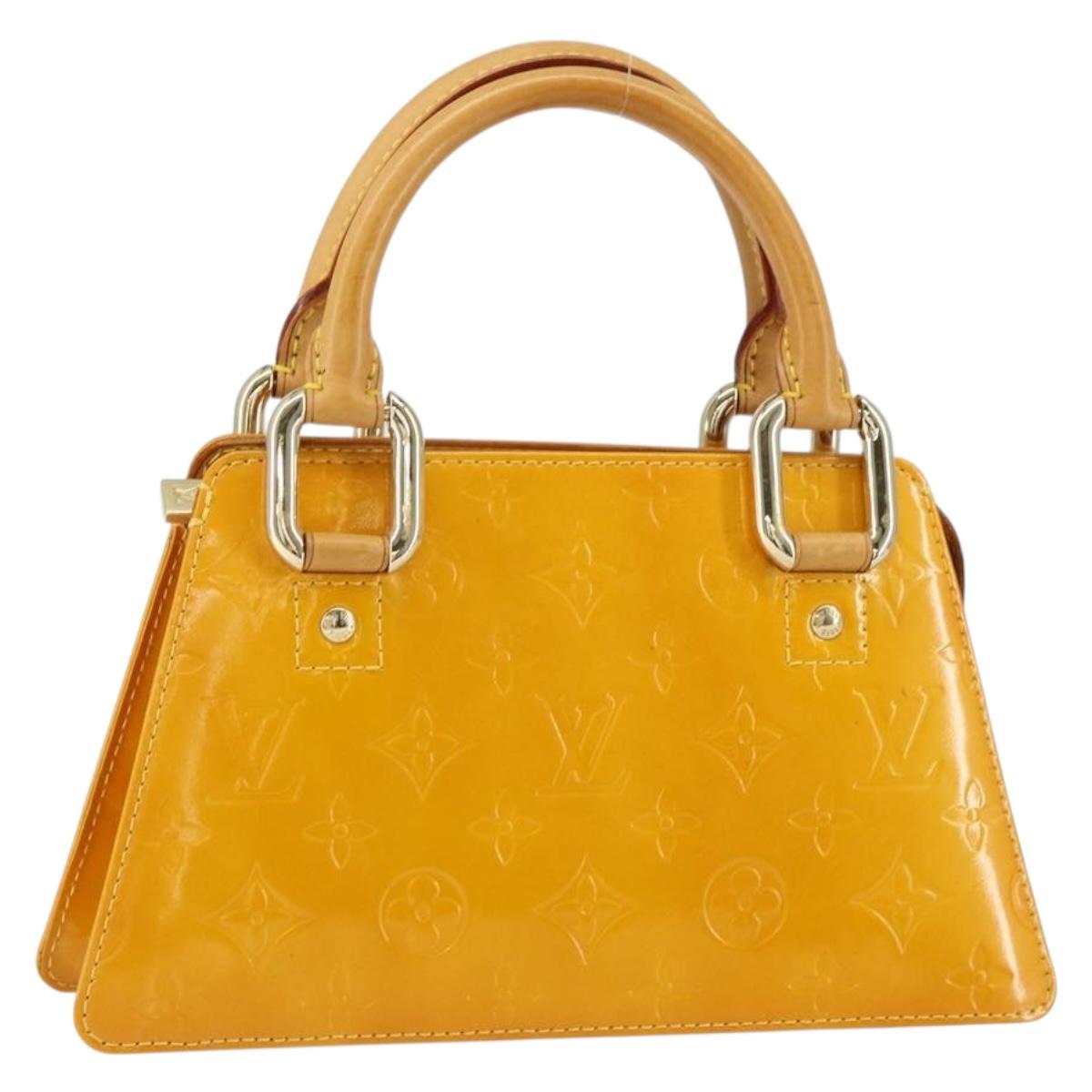 LOUIS VUITTON Monogram Vernis Mini Forsythe Hand Bag Jaune M91114 LV Auth gh1254