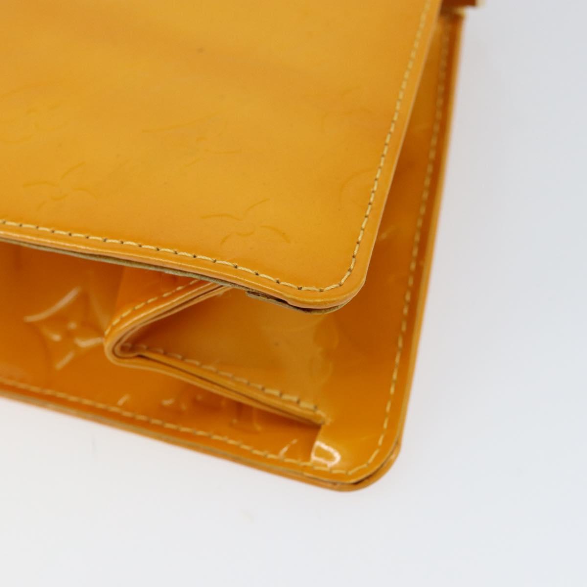 LOUIS VUITTON Monogram Vernis Mini Forsythe Hand Bag Jaune M91114 LV Auth gh1254