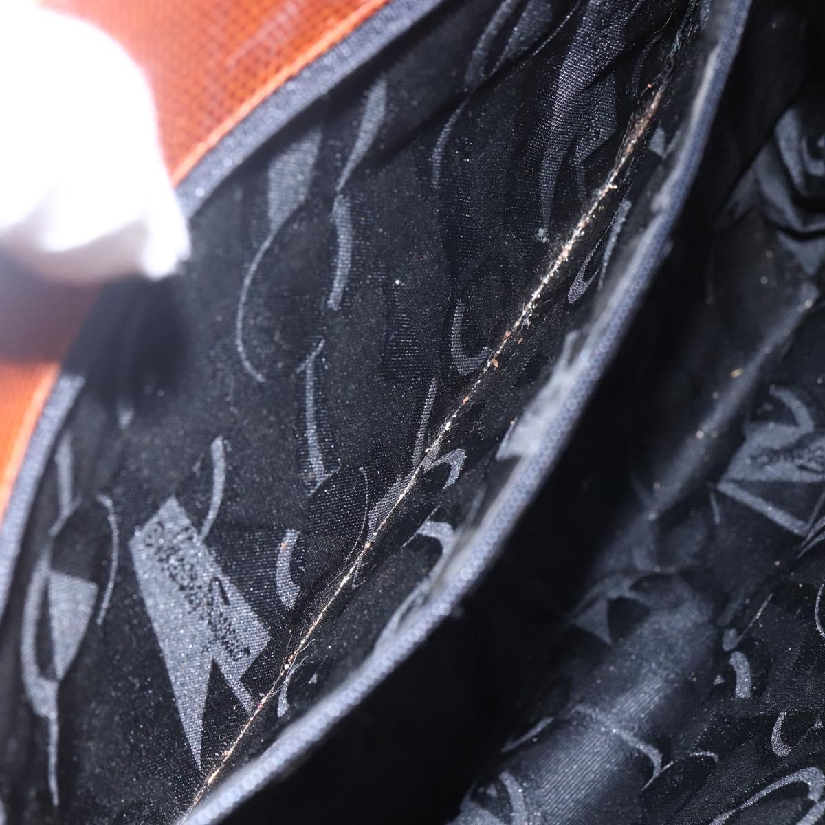 Salvatore Ferragamo Embossing Vala Tote Bag Leather Brown Gold Auth gh1259