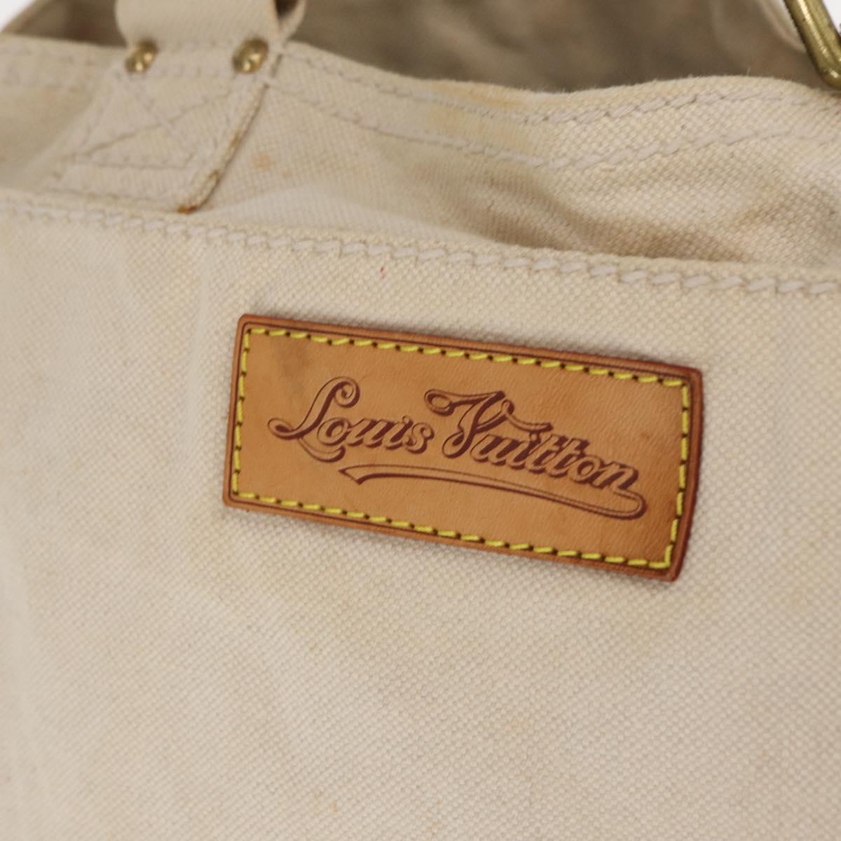 LOUIS VUITTON Cruise Line Globe Shopper GM Bag Canvas Beige M95110 Auth gh1261