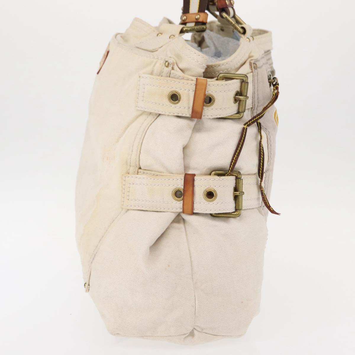 LOUIS VUITTON Cruise Line Globe Shopper GM Bag Canvas Beige M95110 Auth gh1261