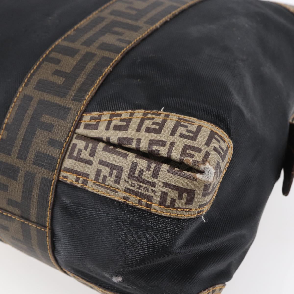 FENDI Zucca Canvas Zucchino Canvas Hand Bag Black Brown Auth gh1262