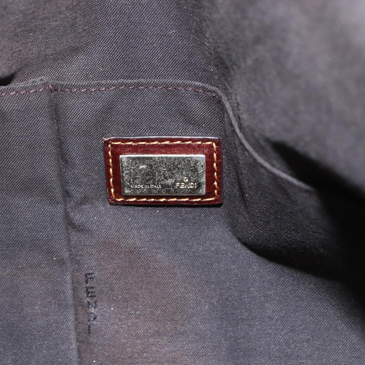 FENDI Zucca Canvas Zucchino Canvas Hand Bag Black Brown Auth gh1262