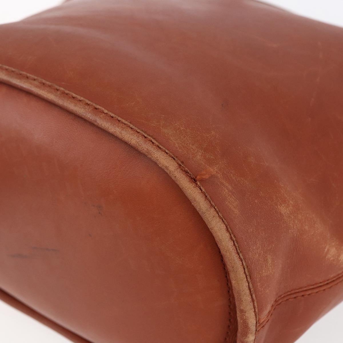 Coach Shoulder Bag Leather Brown Gold Auth gh1263