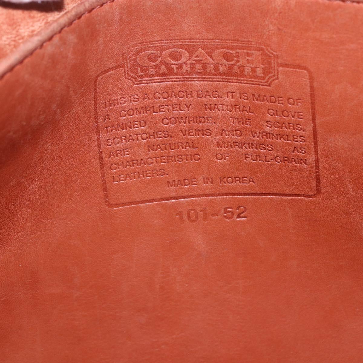 Coach Shoulder Bag Leather Brown Gold Auth gh1263