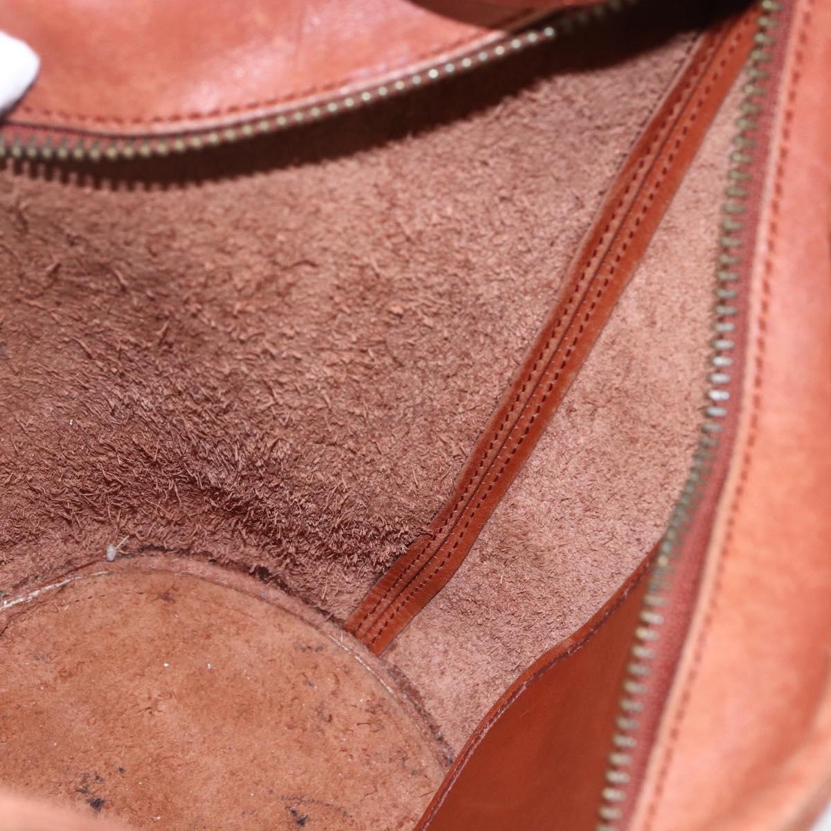 Coach Shoulder Bag Leather Brown Gold Auth gh1263