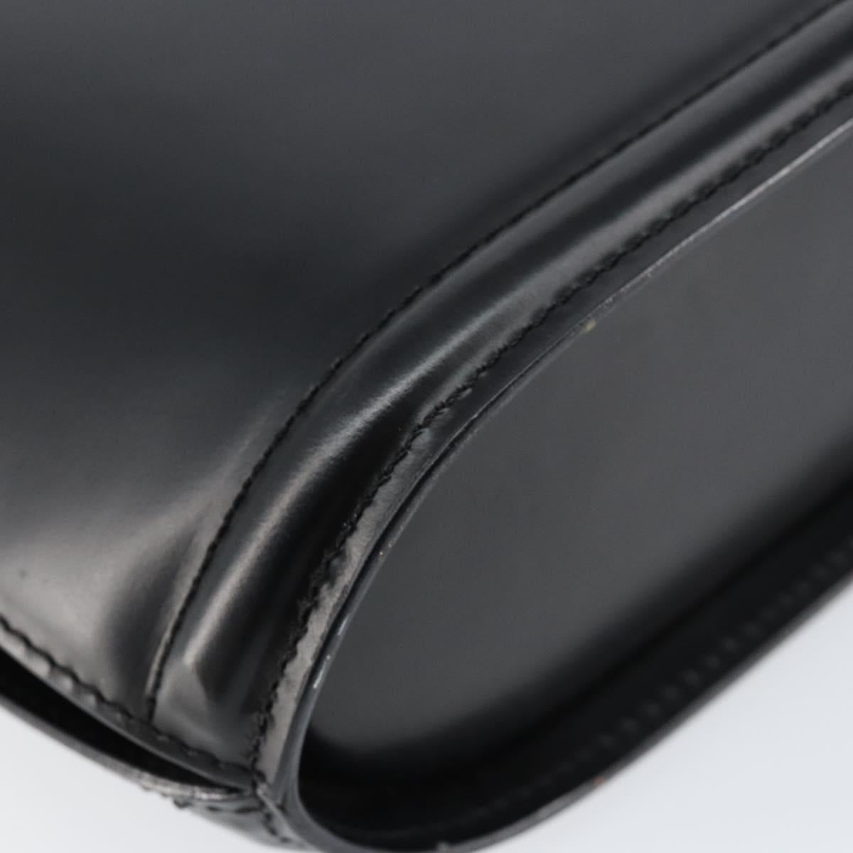 BALLY Hand Bag Leather Black Gold Auth gh1264