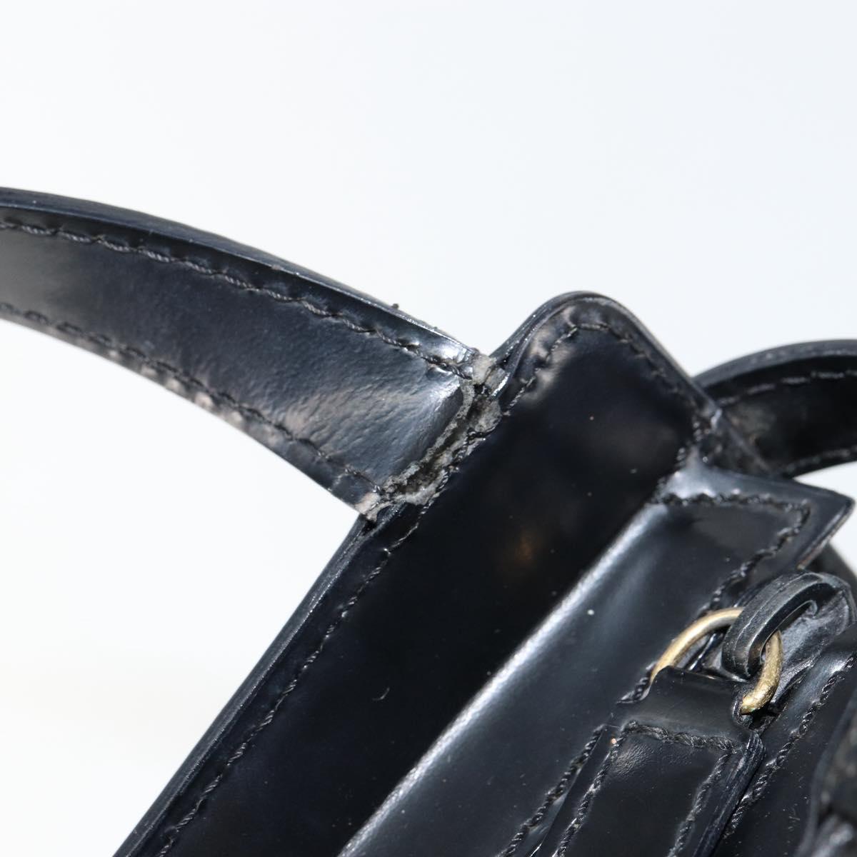 BALLY Hand Bag Leather Black Gold Auth gh1264