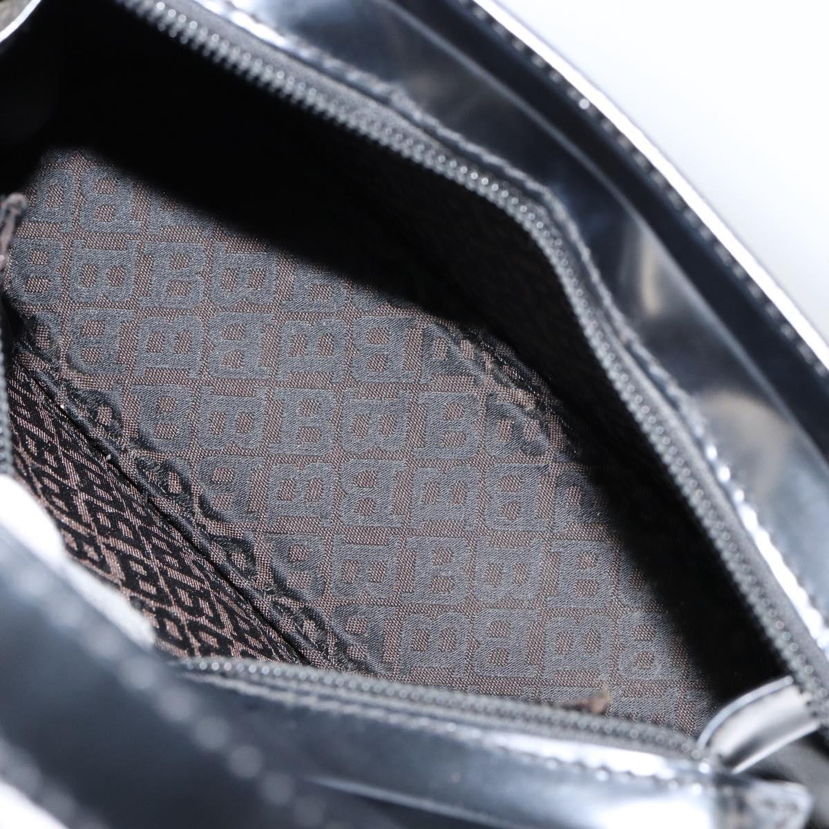 BALLY Hand Bag Leather Black Gold Auth gh1264