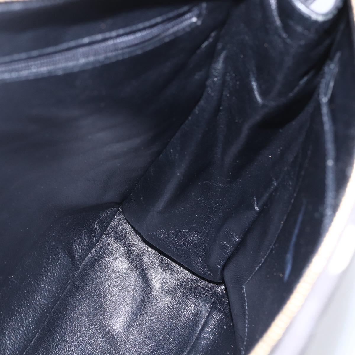 CHANEL COCO Mark Shoulder Bag Canvas Black Gold CC Auth gh1268