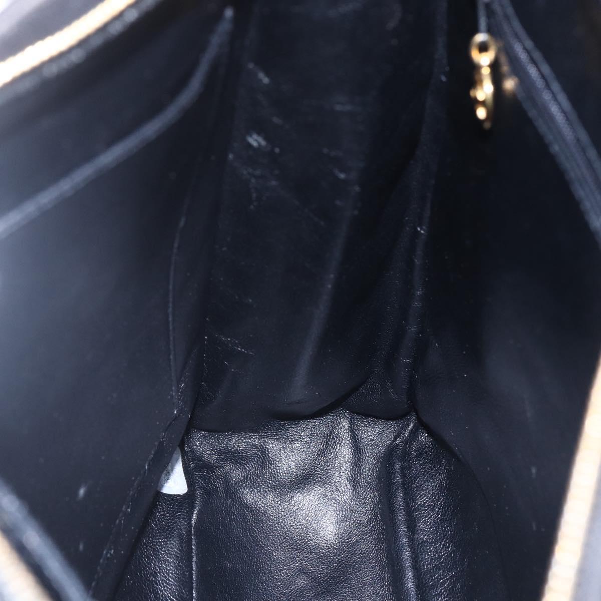 CHANEL COCO Mark Shoulder Bag Canvas Black Gold CC Auth gh1268