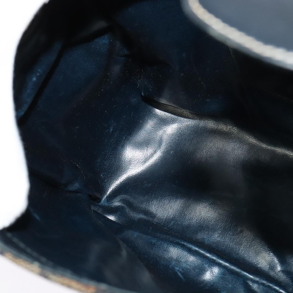 CELINE C Sulky Shoulder Bag Canvas Navy Gold Auth gh127