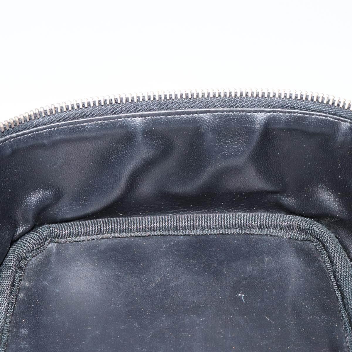 CHANEL COCO Mark Vanity Pouch Caviar Skin Black Gold CC Auth gh1283