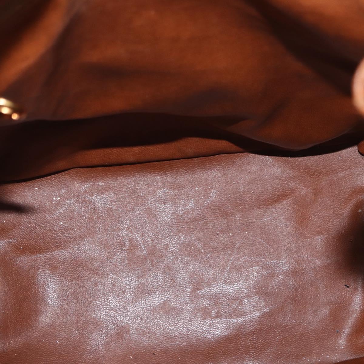 CHANEL Matelasse Big Coco Shoulder Bag Caviar Skin Brown Gold CC Auth gh1285