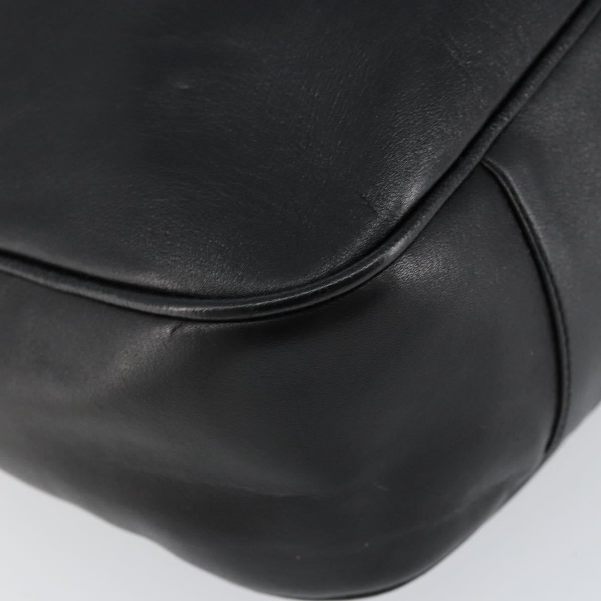 GUCCI Bamboo Hand Bag Leather Gold Black 001 2123 1577 Auth gh1288