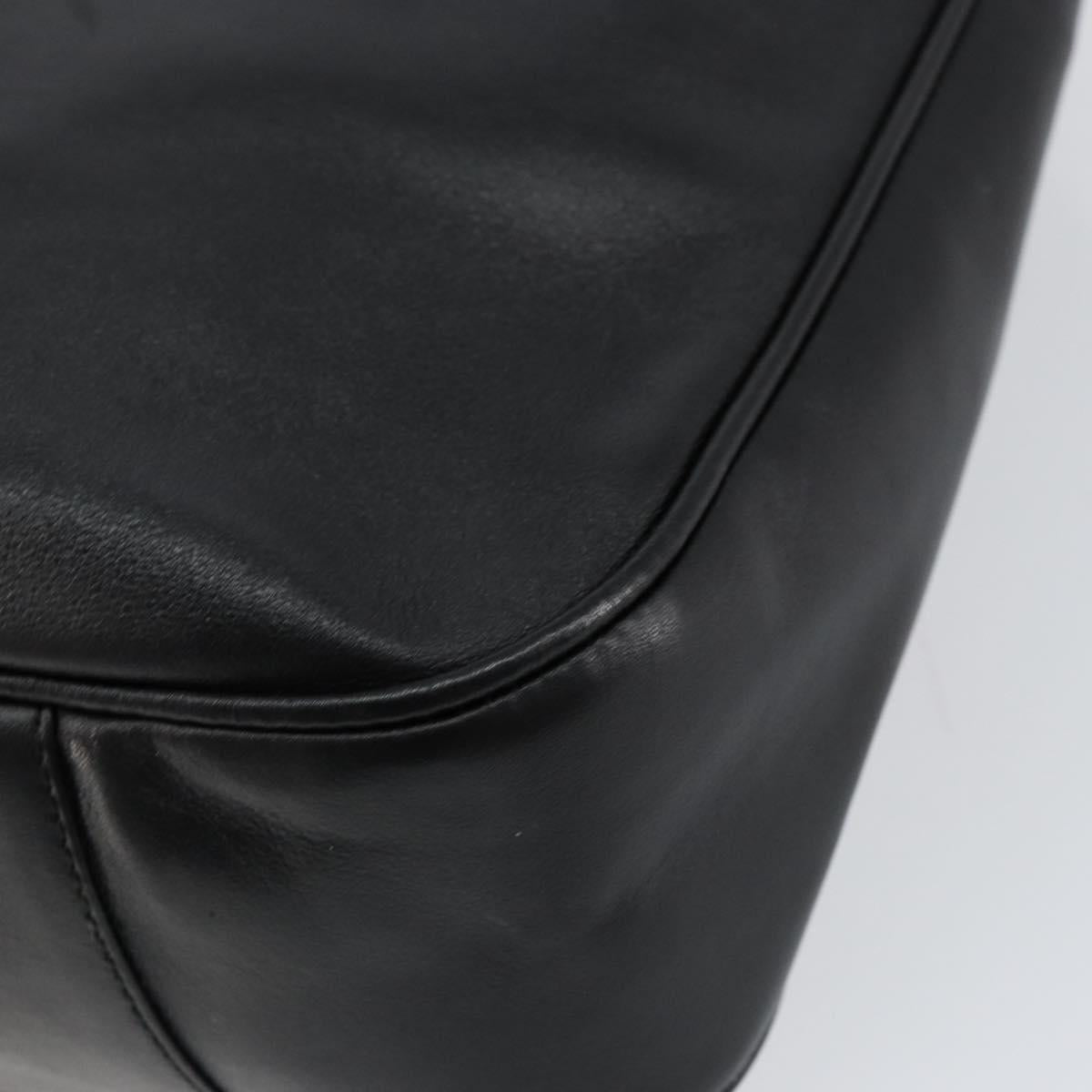 GUCCI Bamboo Hand Bag Leather Gold Black 001 2123 1577 Auth gh1288