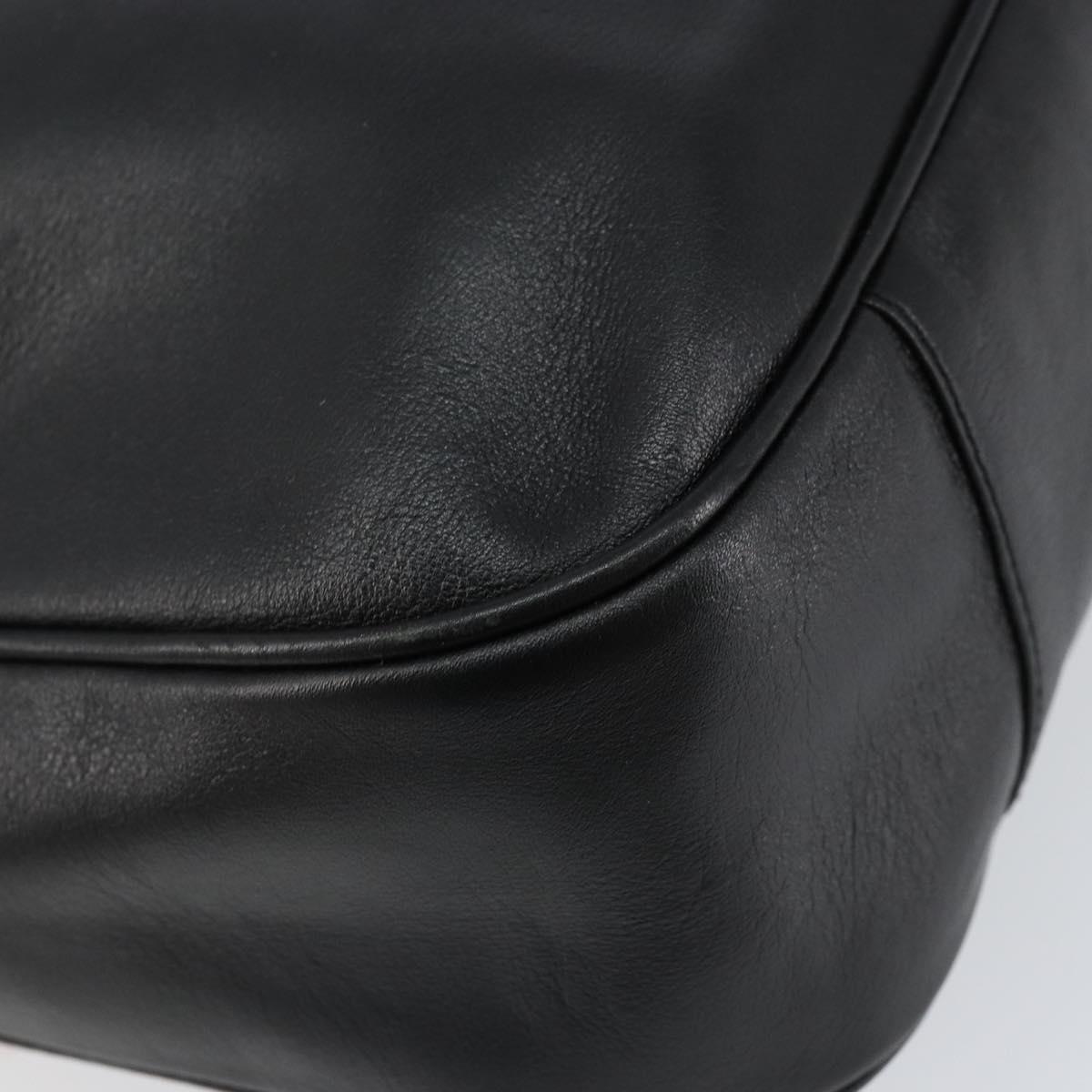 GUCCI Bamboo Hand Bag Leather Gold Black 001 2123 1577 Auth gh1288