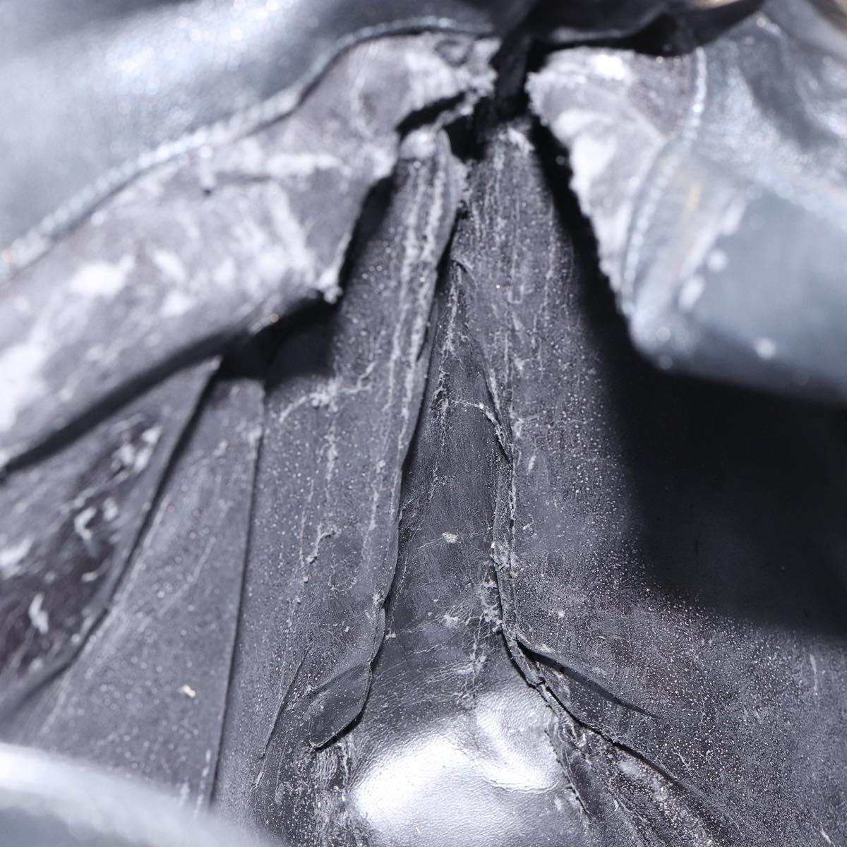 GUCCI Bamboo Hand Bag Leather Gold Black 001 2123 1577 Auth gh1288