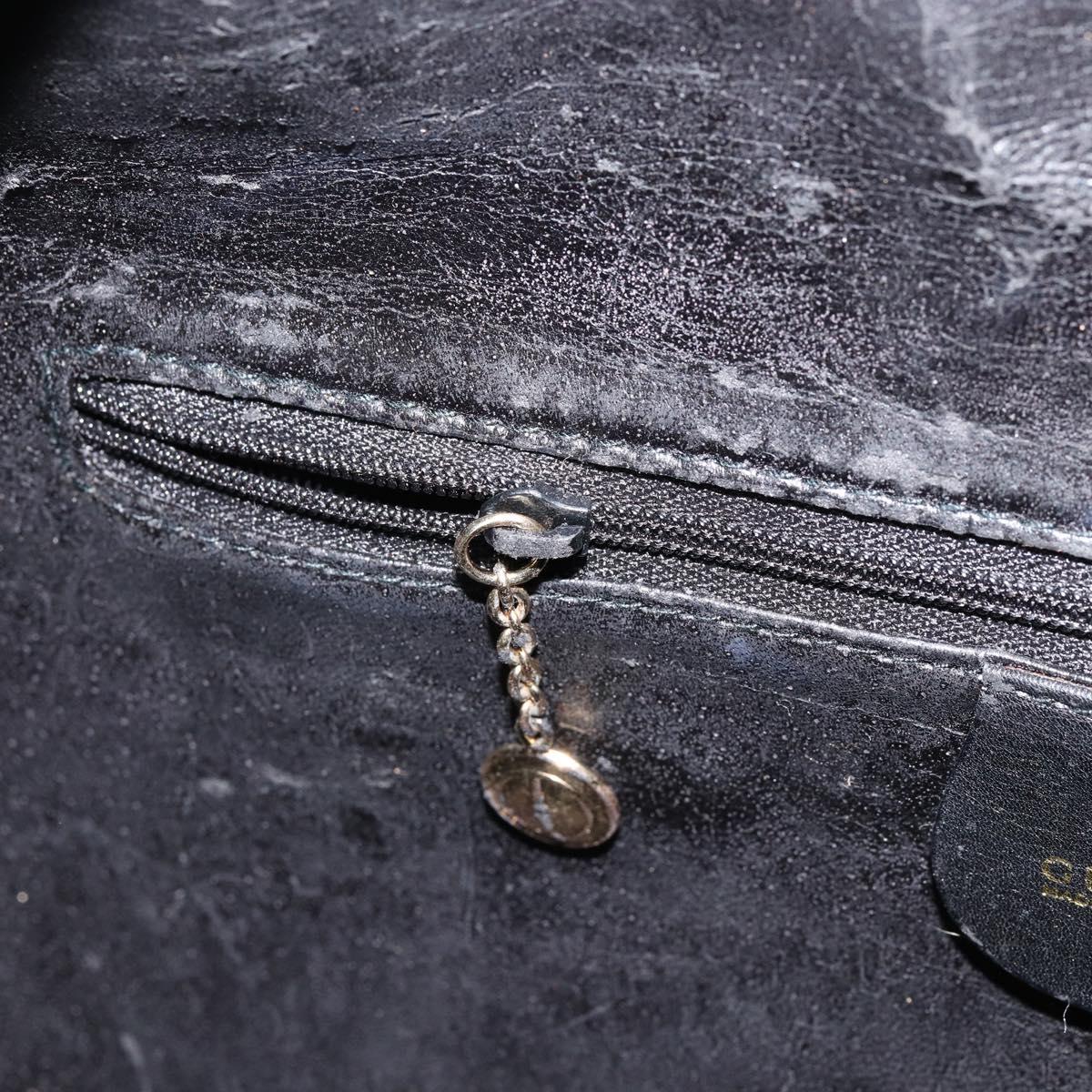 GUCCI Bamboo Hand Bag Leather Gold Black 001 2123 1577 Auth gh1288