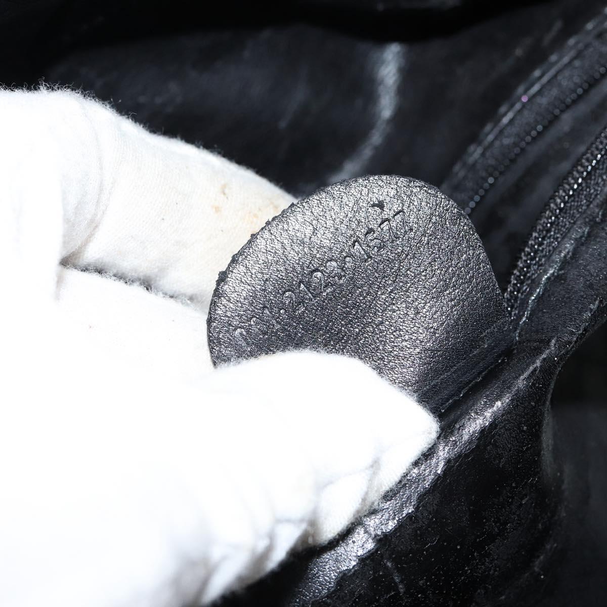 GUCCI Bamboo Hand Bag Leather Gold Black 001 2123 1577 Auth gh1288