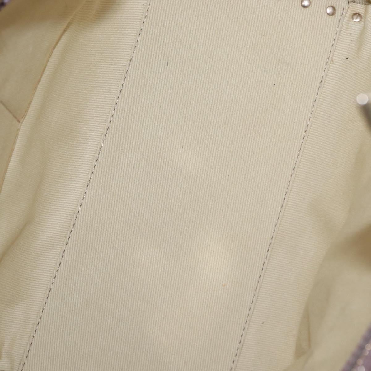 VALENTINO Studs Hand Bag Leather 2way Purple Gold Auth gh1289