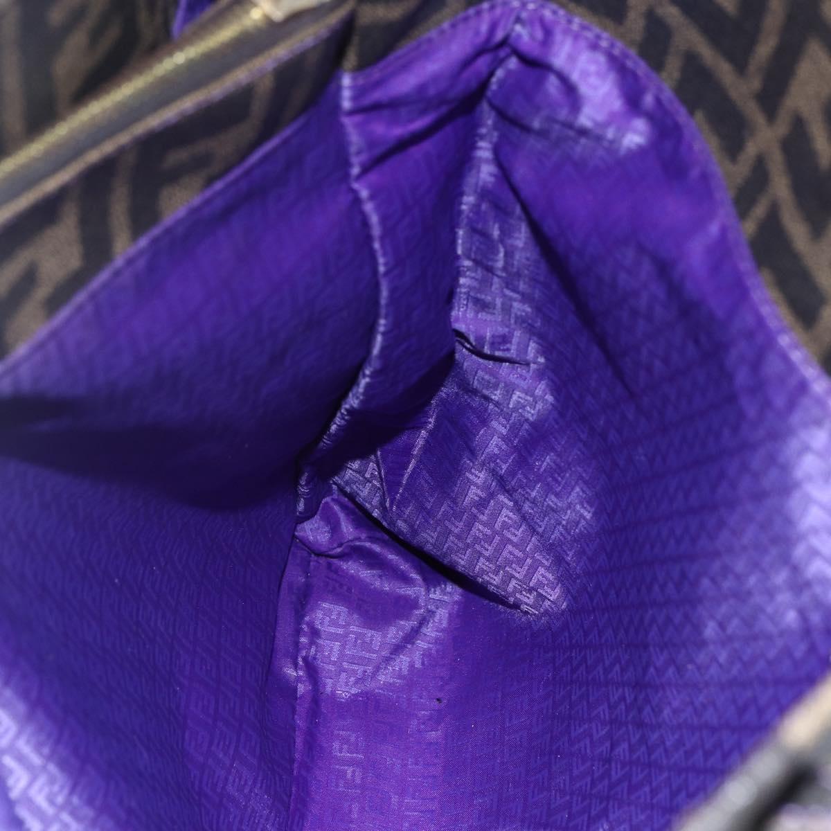 FENDI Zucca Canvas Tote Bag PVC Black Brown Auth gh1295