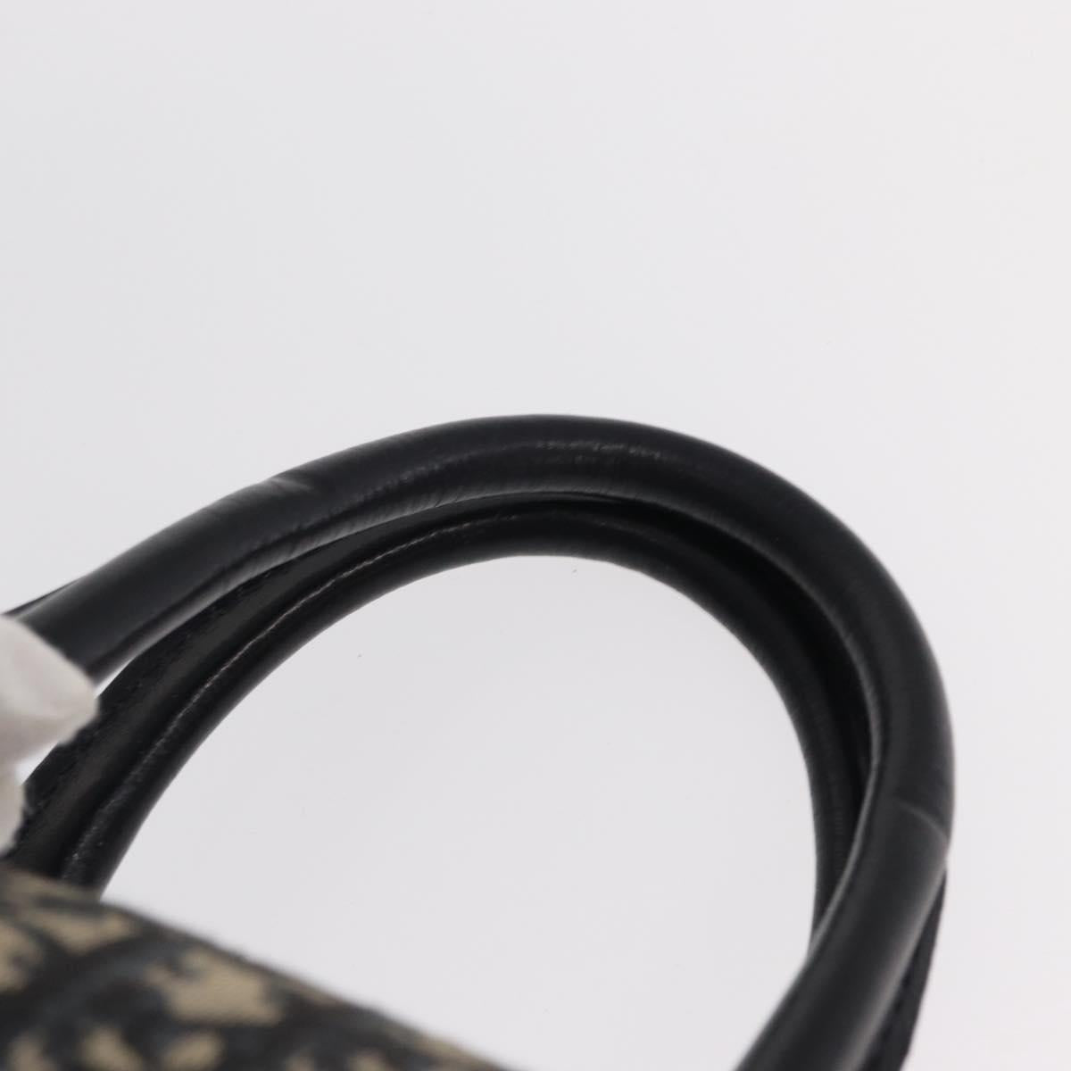 Christian Dior Trotter Canvas Hand Bag Navy Silver Auth gh1296