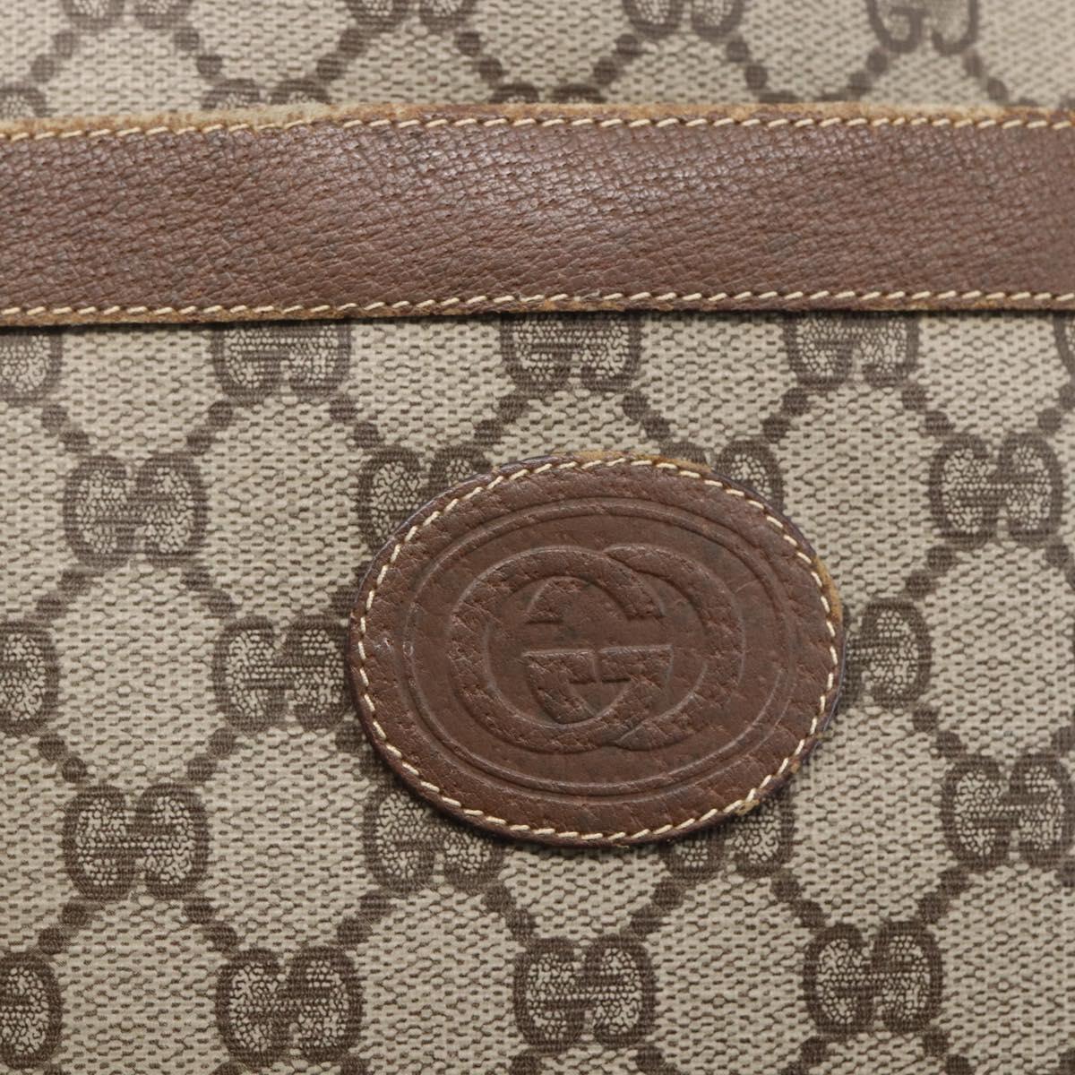 GUCCI GG Supreme Web Sherry Line Bag PVC Beige Gold 002 983 0163 Auth gh1297