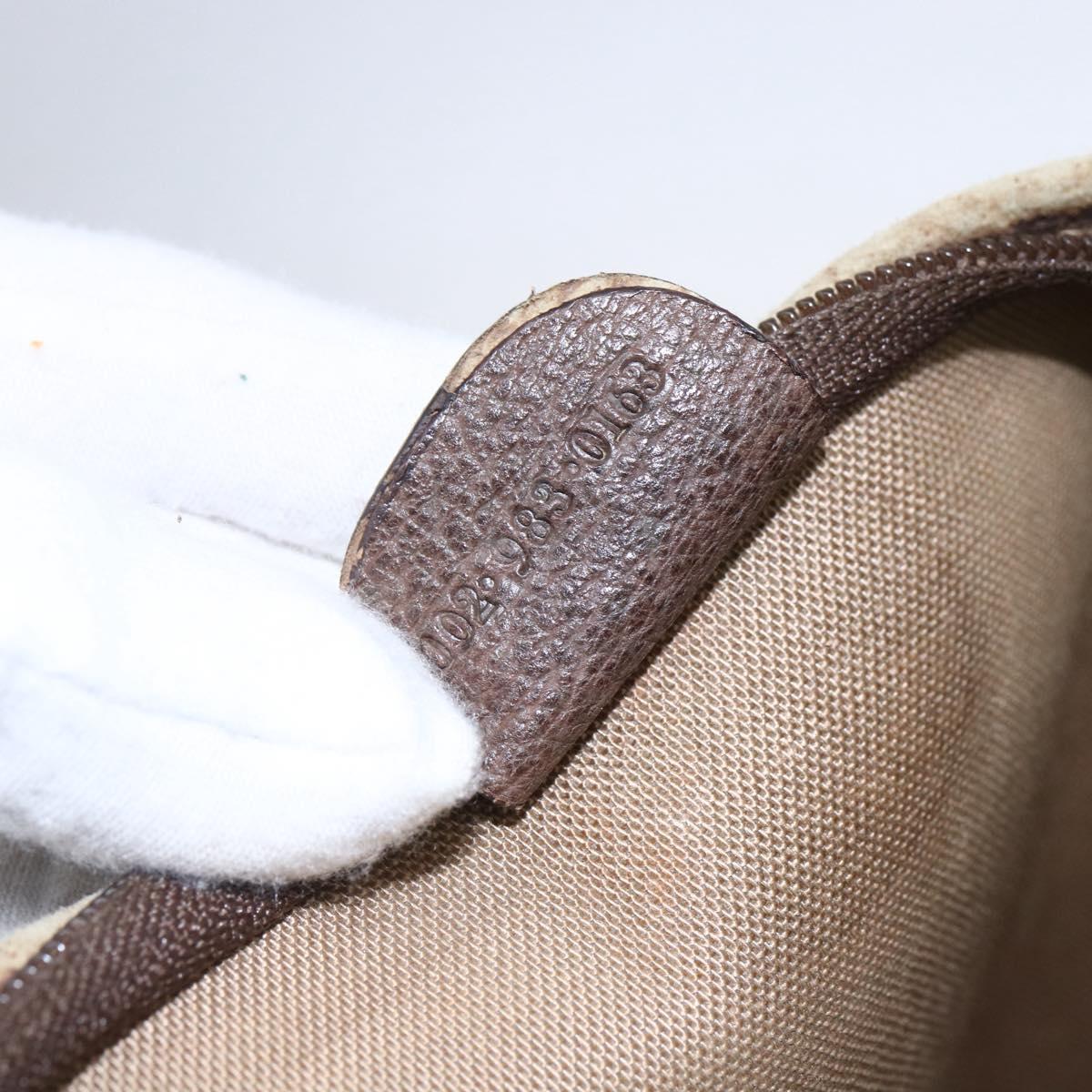 GUCCI GG Supreme Web Sherry Line Bag PVC Beige Gold 002 983 0163 Auth gh1297