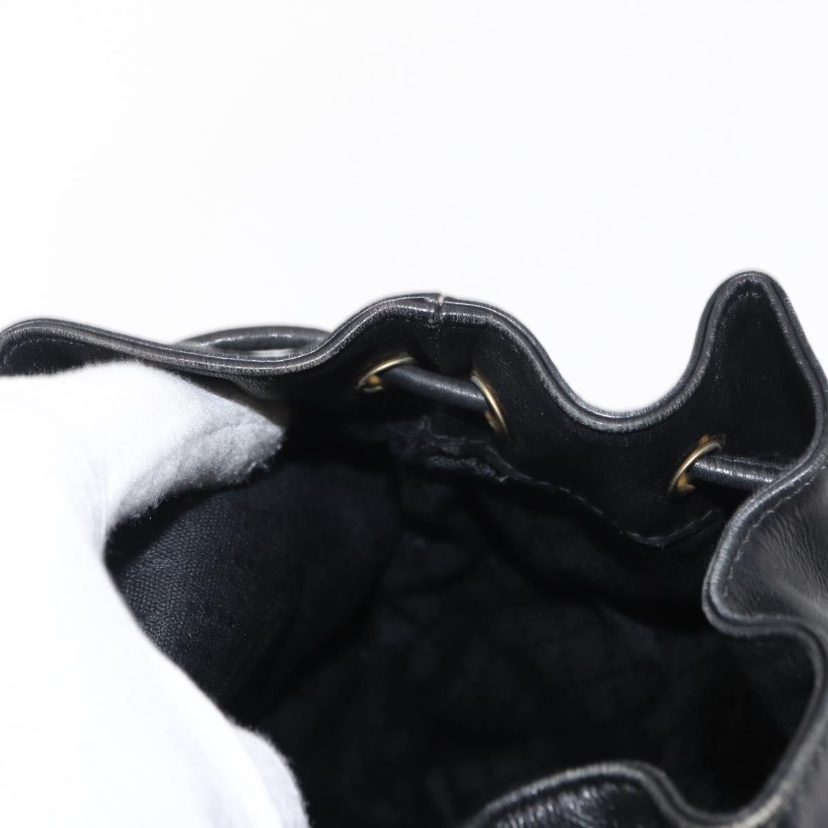 GUCCI Bamboo Backpack Leather Black Gold 003 1705 0030 Auth gh1298