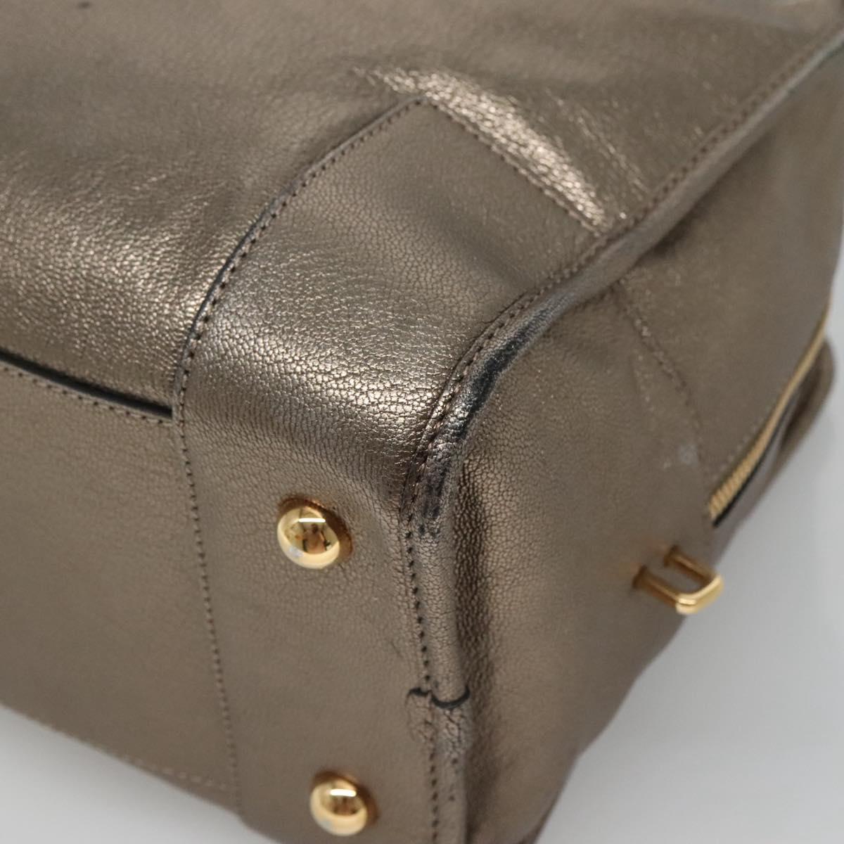 LOEWE Anagram Amazona 36 Hand Bag Leather Gold Tone Auth gh130