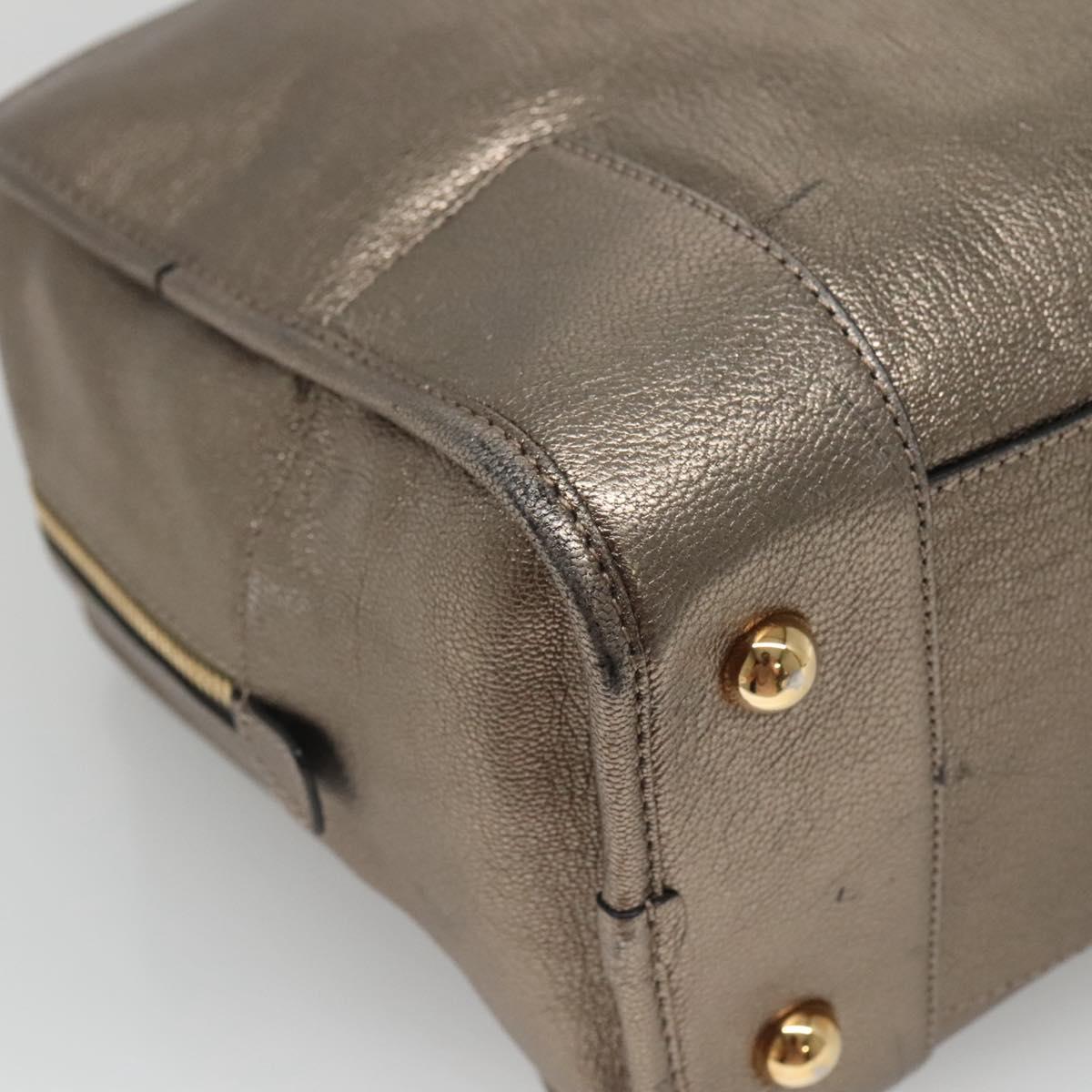 LOEWE Anagram Amazona 36 Hand Bag Leather Gold Tone Auth gh130