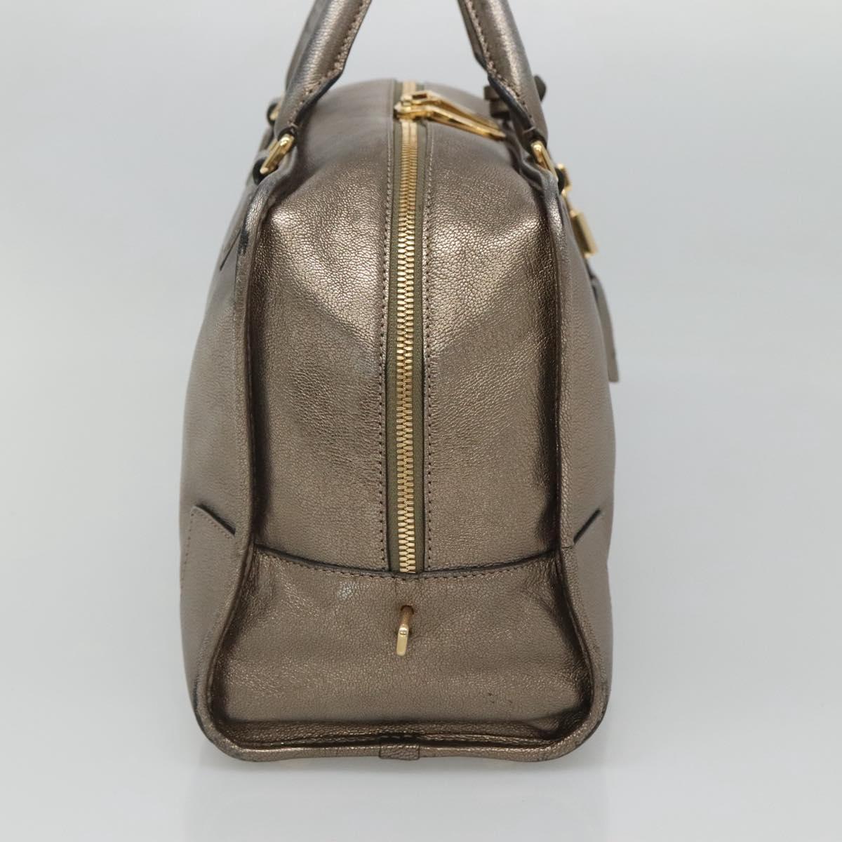 LOEWE Anagram Amazona 36 Hand Bag Leather Gold Tone Auth gh130