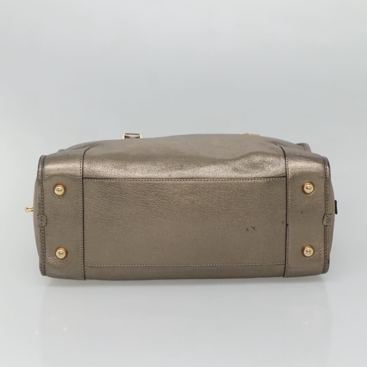 LOEWE Anagram Amazona 36 Hand Bag Leather Gold Tone Auth gh130