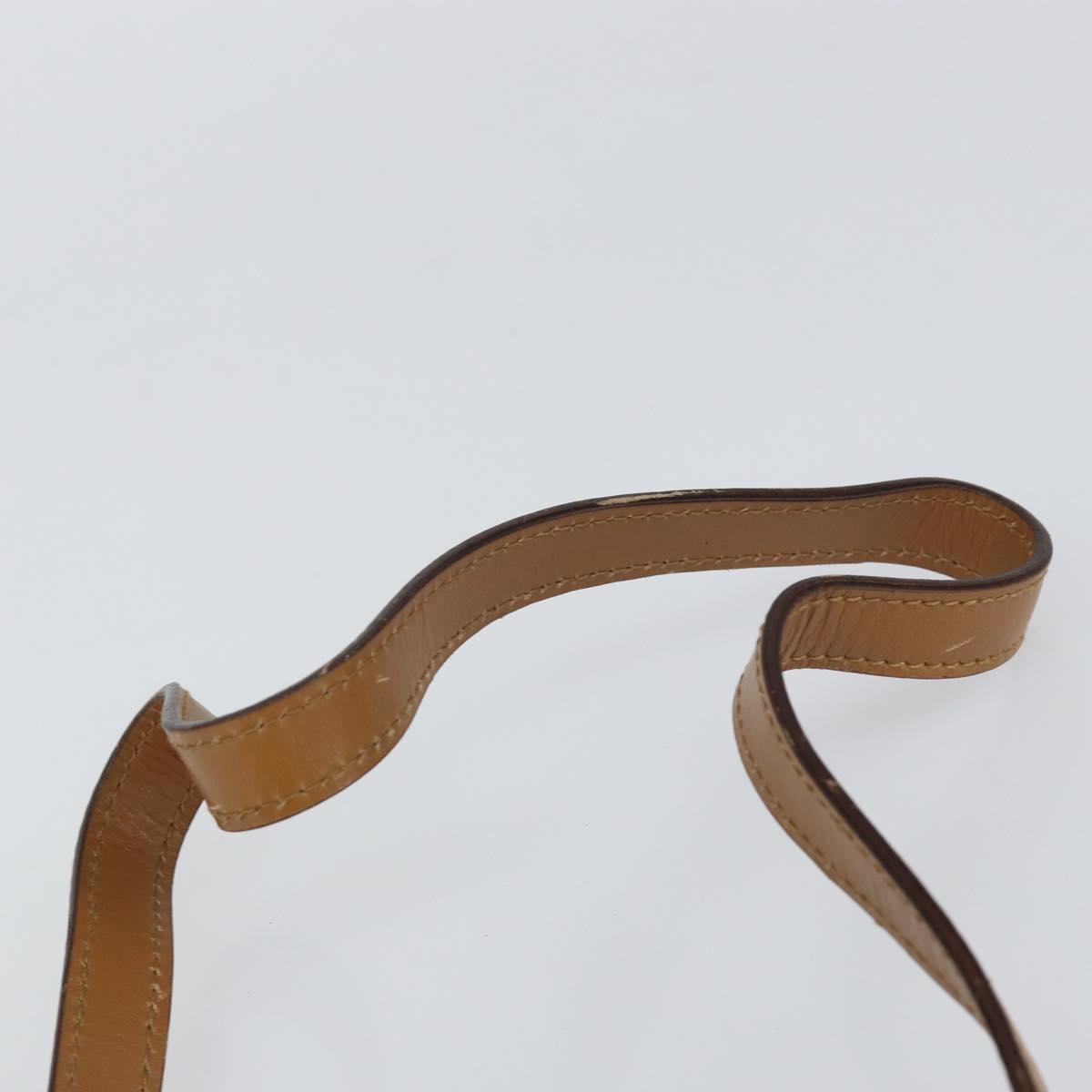 Salvatore Ferragamo Gancini Shoulder Bag Leather Brown Gold Auth gh1300