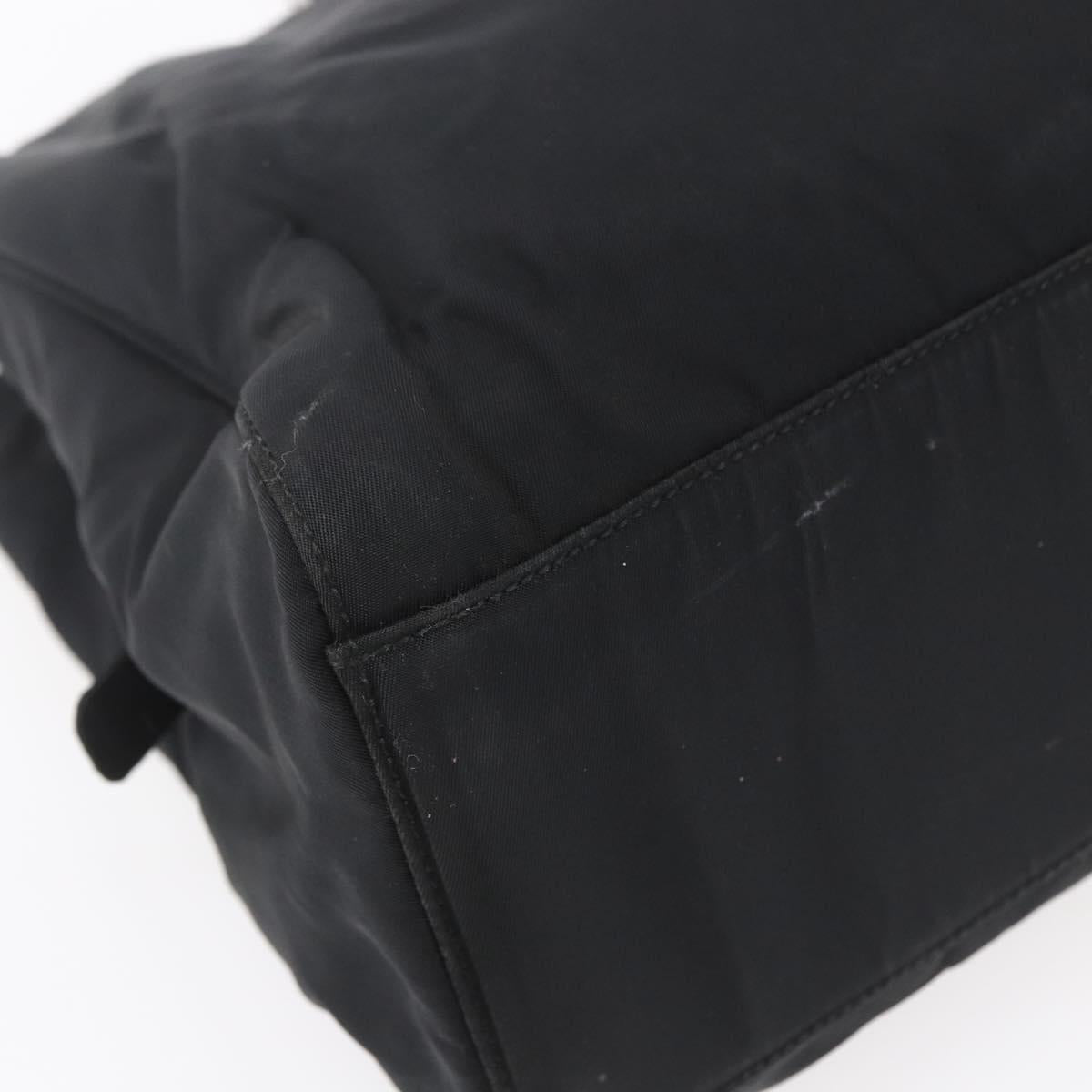 PRADA Hand Bag Nylon Black Silver Auth gh1303