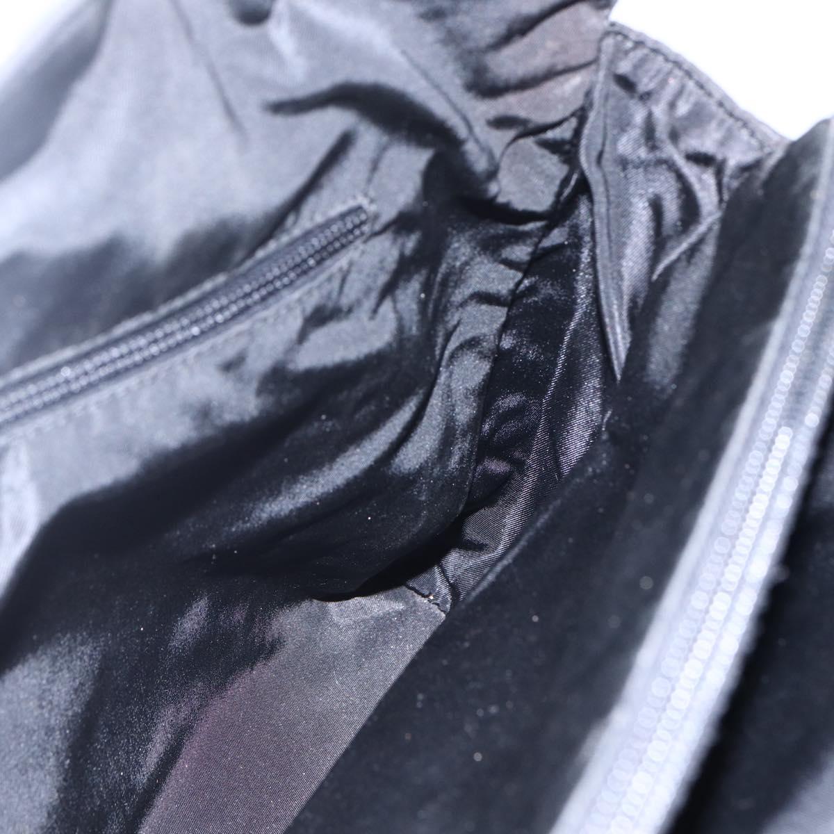 PRADA Hand Bag Nylon Black Silver Auth gh1303