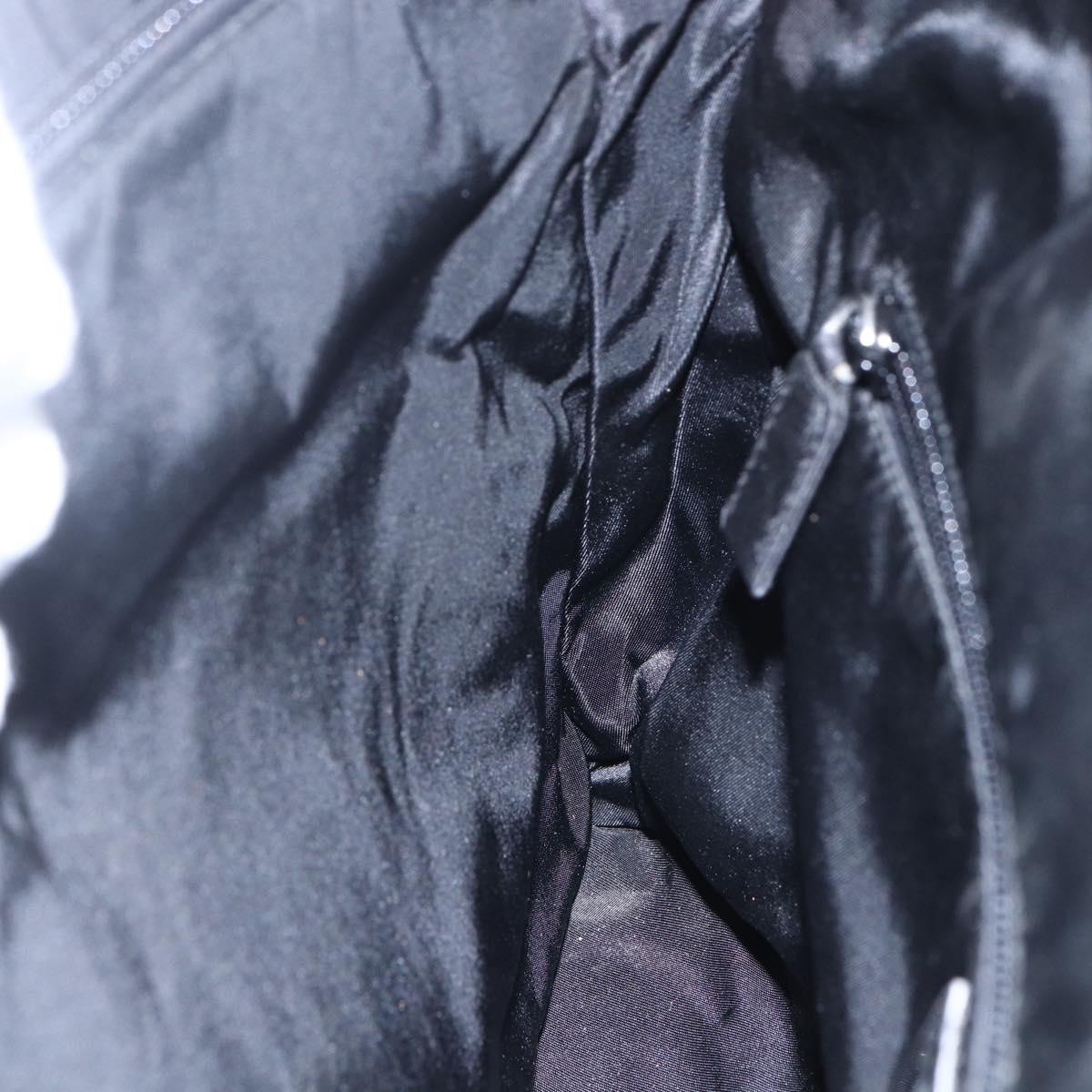 PRADA Hand Bag Nylon Black Silver Auth gh1303