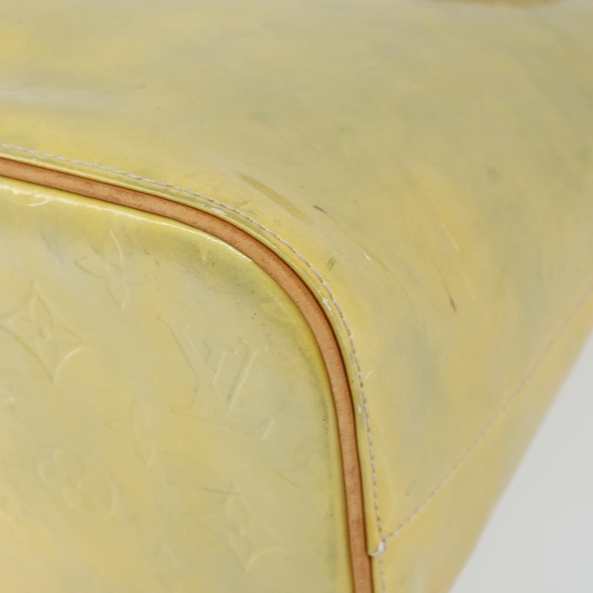 LOUIS VUITTON Monogram Vernis Houston Hand Bag Beige M91004 LV Auth gh1308