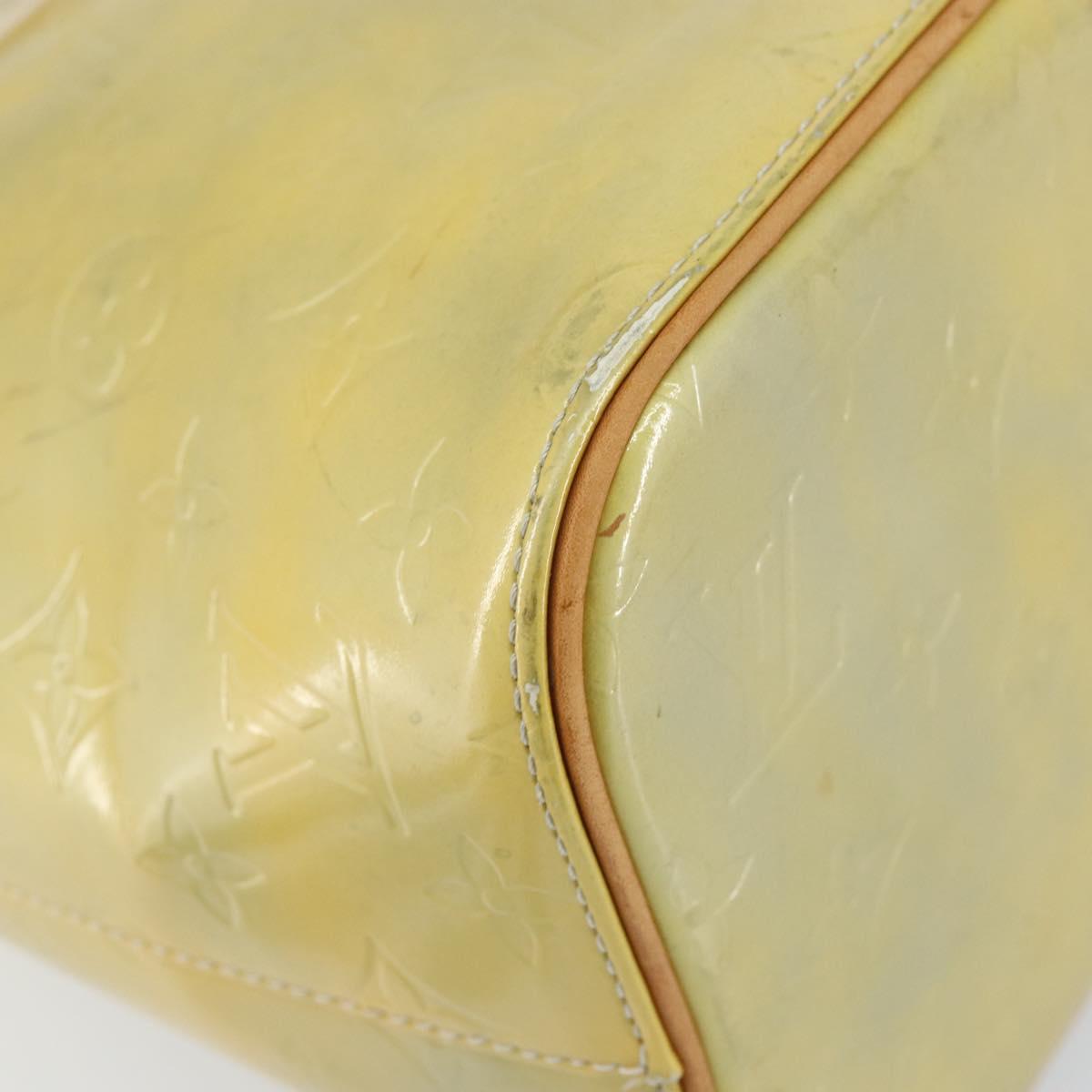 LOUIS VUITTON Monogram Vernis Houston Hand Bag Beige M91004 LV Auth gh1308