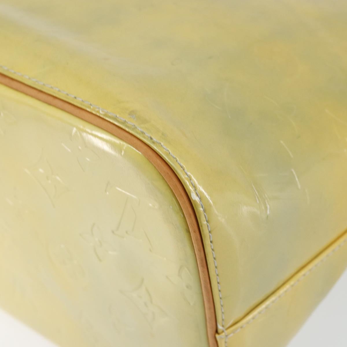 LOUIS VUITTON Monogram Vernis Houston Hand Bag Beige M91004 LV Auth gh1308